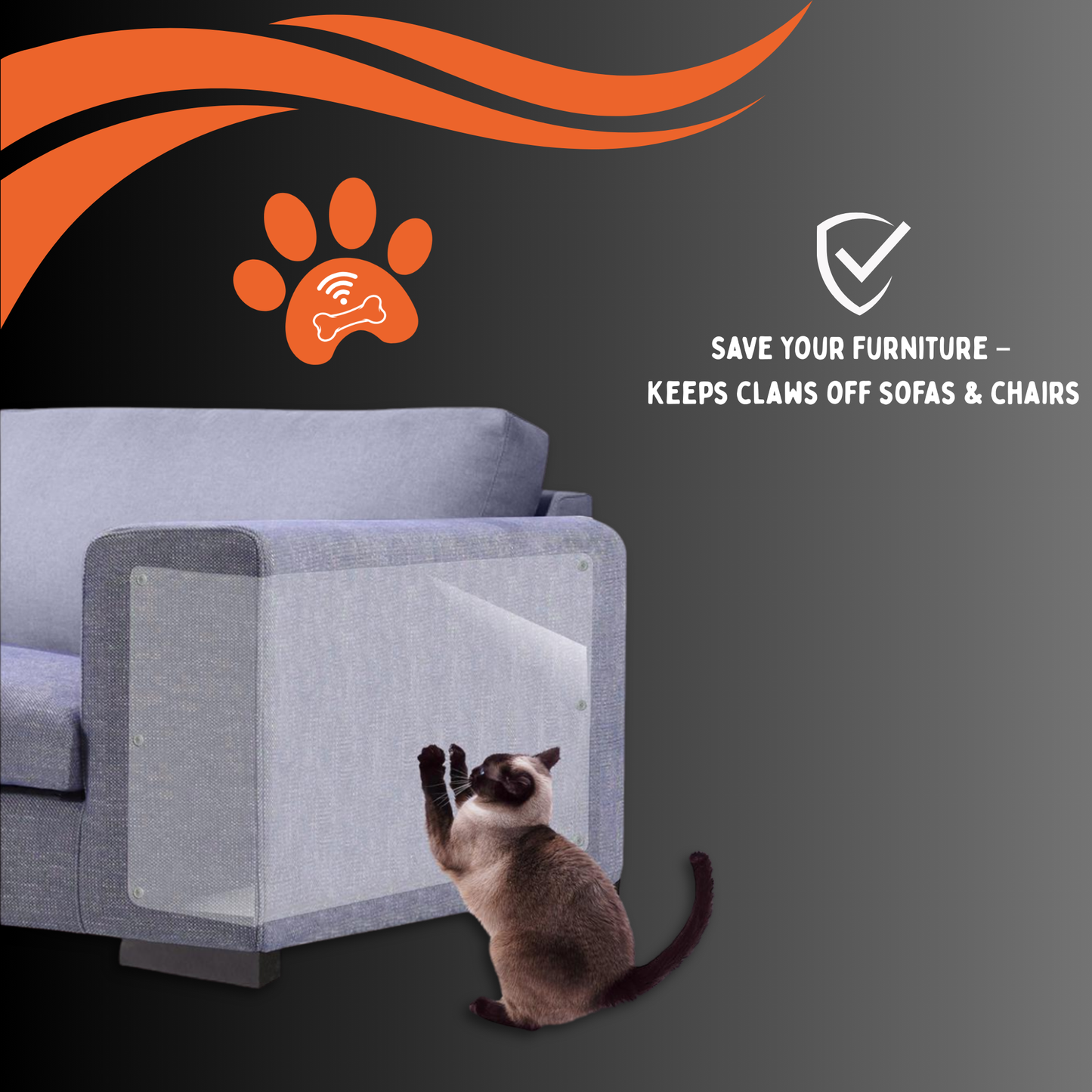 Self-Adhesive Cat Scratch Mat™ 11.8x39.4" Say Goodbye to Ruined Furniture!