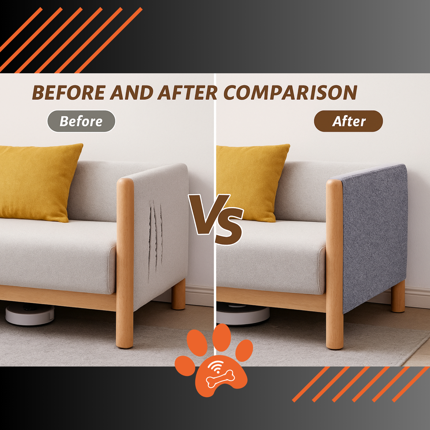 Ultimative Self-Adhesive DIY Cat Scratch Mat™ for Furniture Protection From Claws to Calm – 78.7"x15.8"