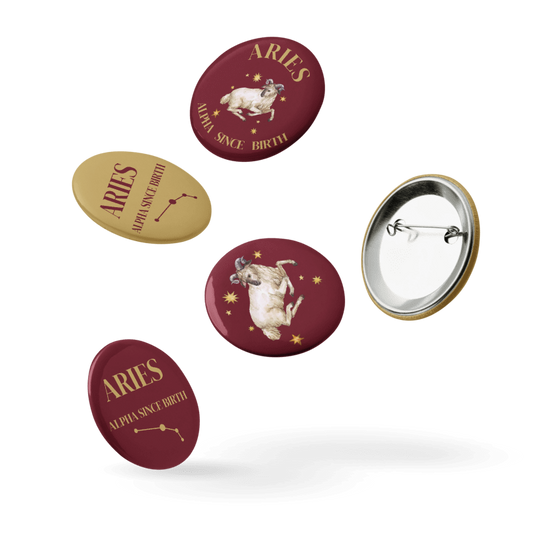 Aries Zodiac Pin Buttons Set of 5
