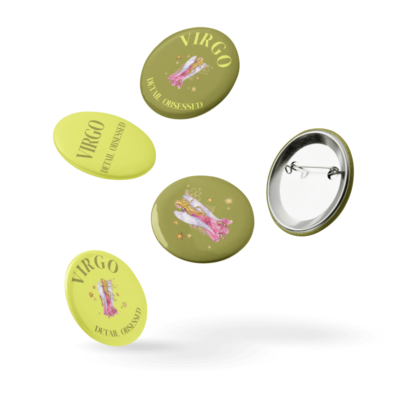 Virgo Zodiac Pin Buttons Set of 5