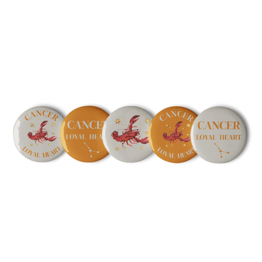 Cancer Zodiac Pin Buttons Set of 5