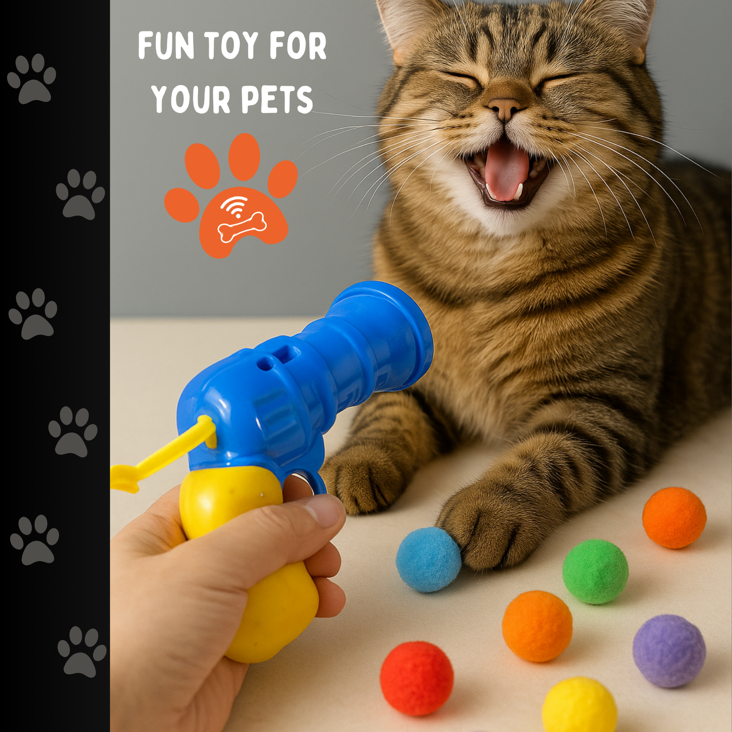 Interactive Cat Toy 80 Glitter Balls + Rainbow Launcher™