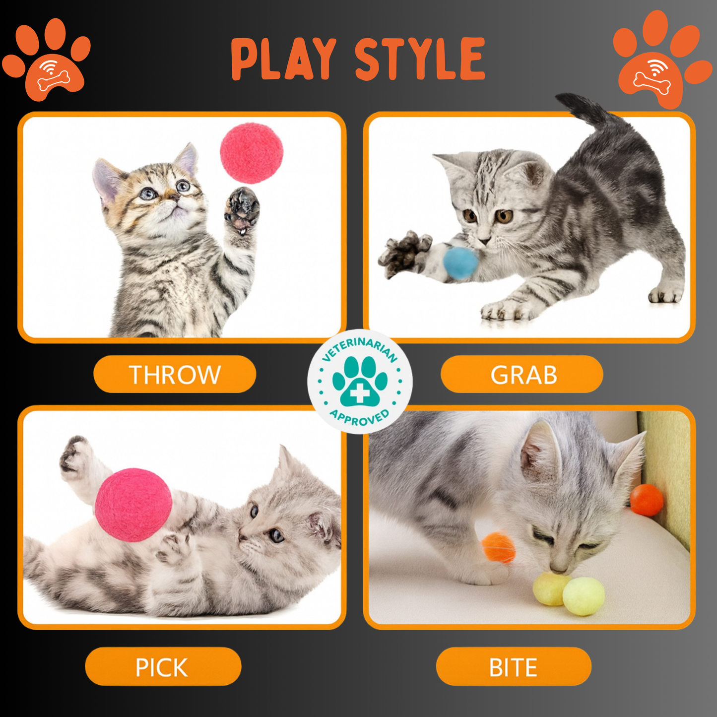 Interactive Cat Toy 80 Glitter Balls + Rainbow Launcher™