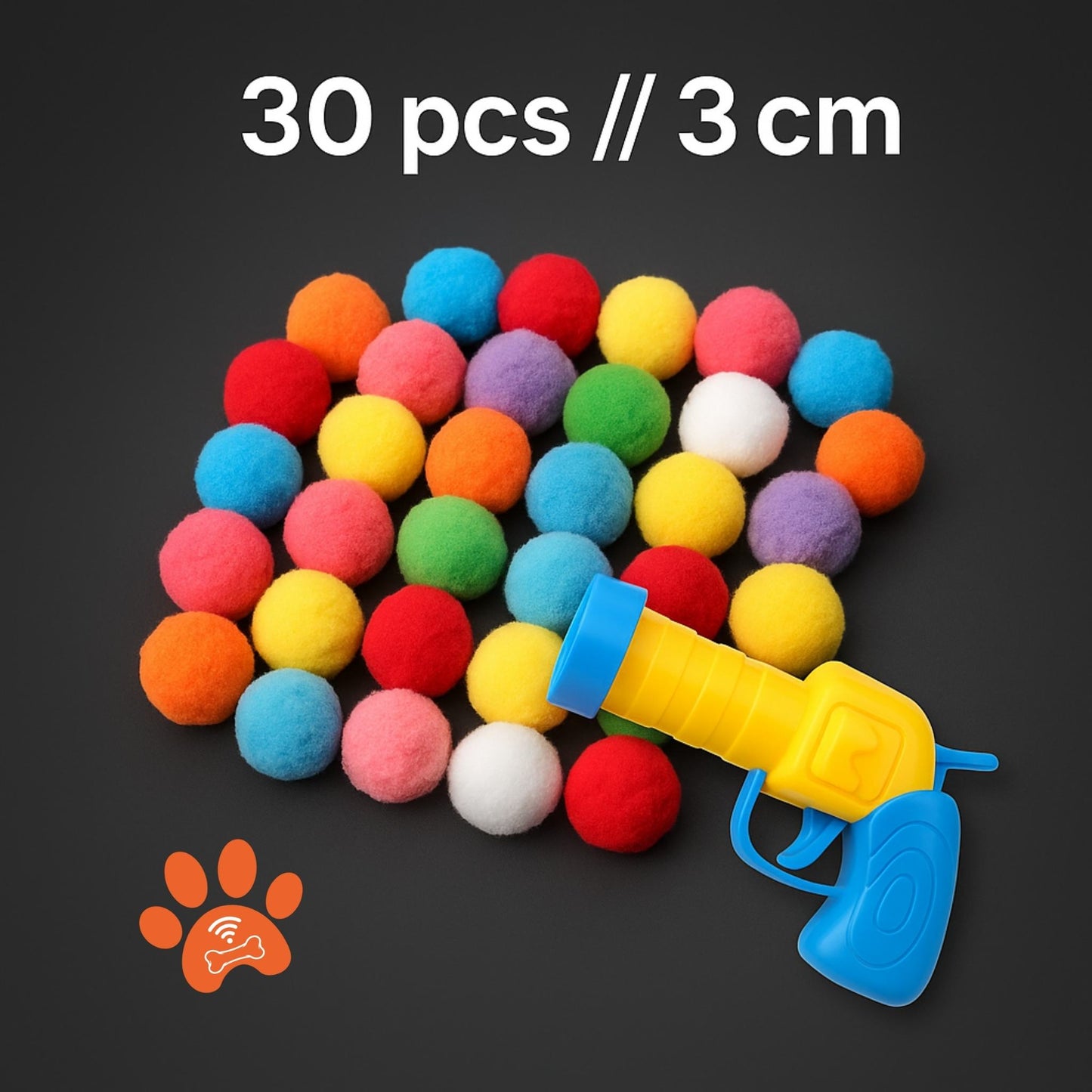 Interactive Cat Toy Balls with Rainbow Launcher Gun