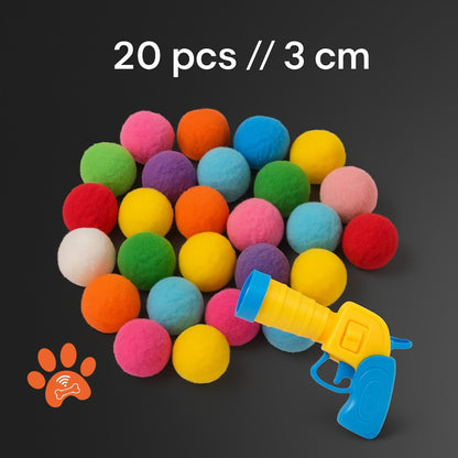 Interactive Cat Toy Balls with Rainbow Launcher Gun