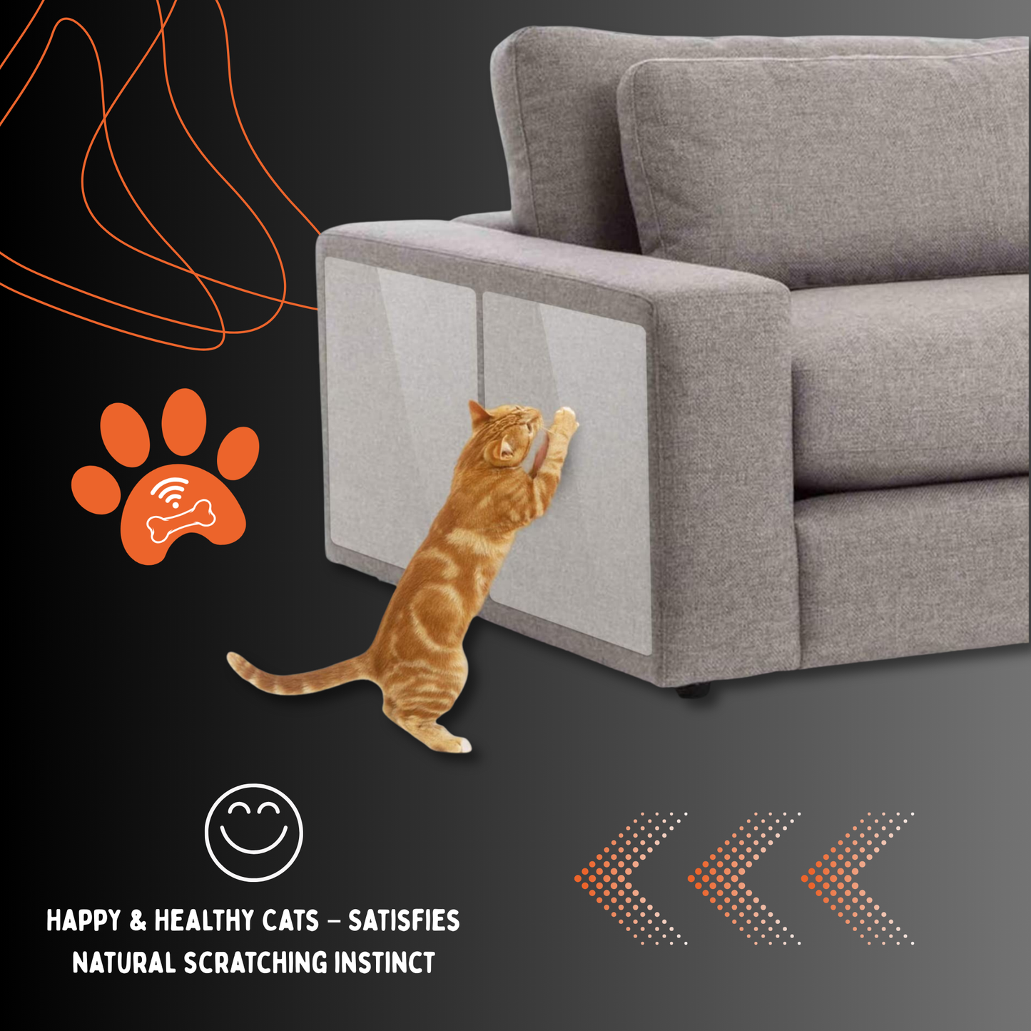 Self-Adhesive Cat Scratch Mat™ 11.8x39.4" Say Goodbye to Ruined Furniture!