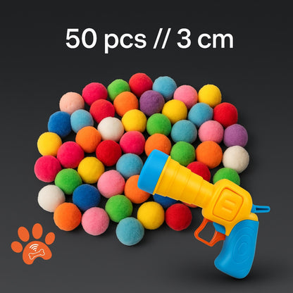 Interactive Cat Toy Balls with Rainbow Launcher Gun