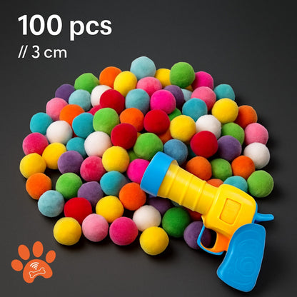 Interactive Cat Toy Balls with Rainbow Launcher Gun