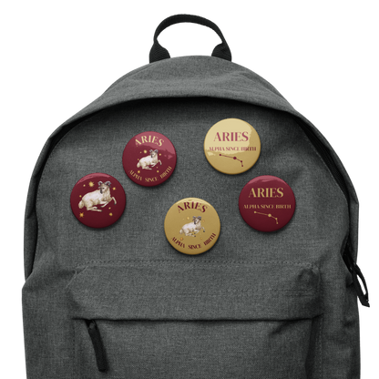 Aries Zodiac Pin Buttons Set of 5