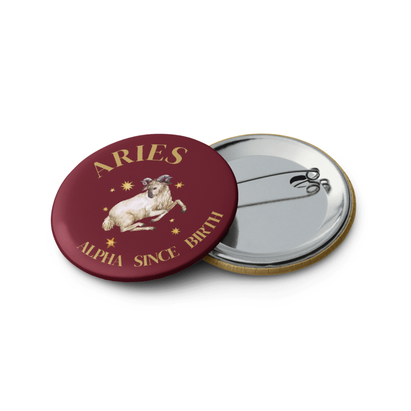 Aries Zodiac Pin Buttons Set of 5