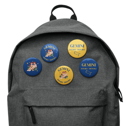Gemini Zodiac Pin Buttons Set of 5