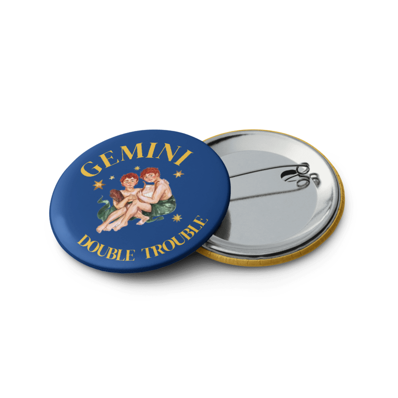 Gemini Zodiac Pin Buttons Set of 5