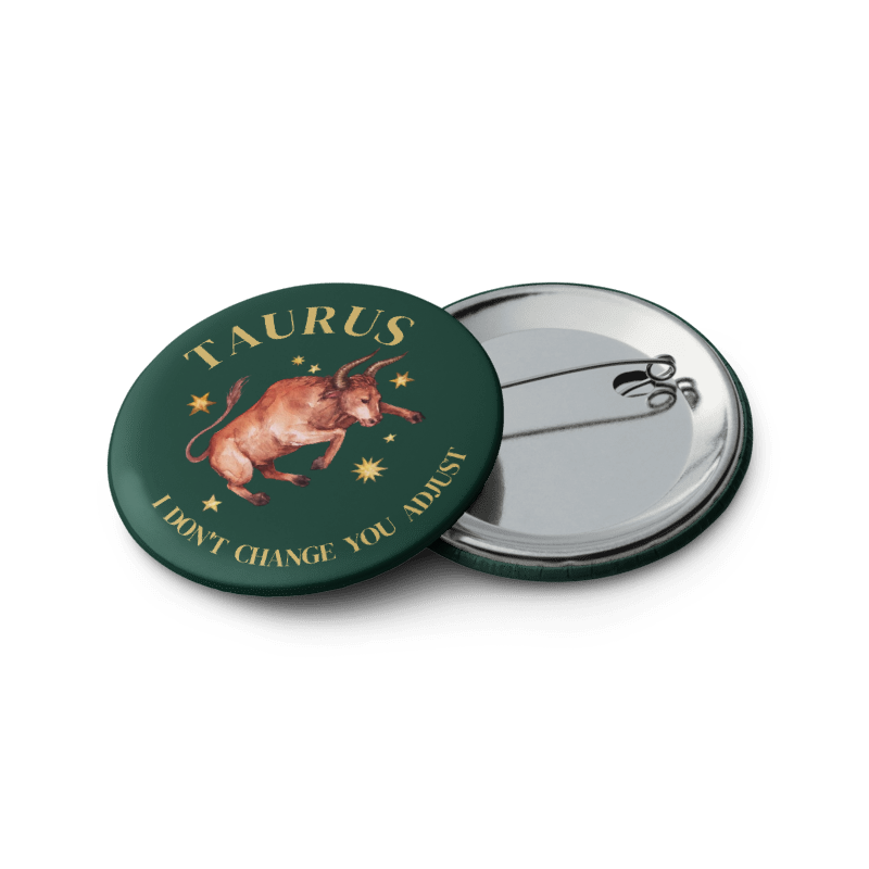 Taurus Zodiac Pin Buttons Set of 5