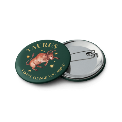 Taurus Zodiac Pin Buttons Set of 5
