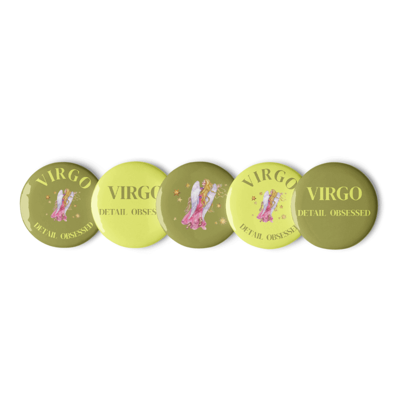 Virgo Zodiac Pin Buttons Set of 5
