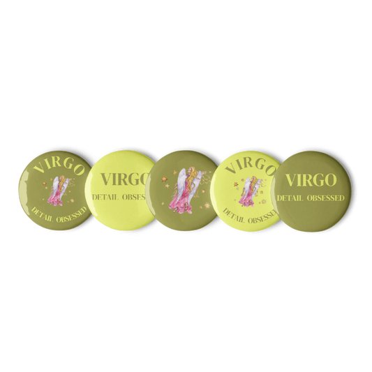 Virgo Zodiac Pin Buttons Set of 5
