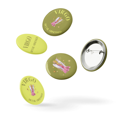 Virgo Zodiac Pin Buttons Set of 5