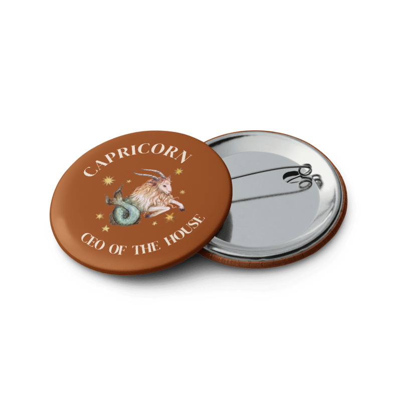 Capricorn Zodiac Pin Buttons Set of 5