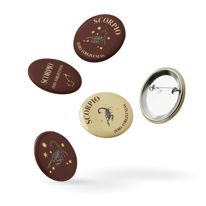 Scorpio Zodiac Pin Buttons Set of 5