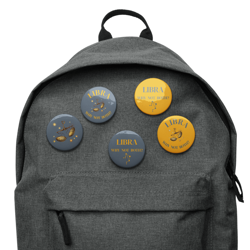 Libra Zodiac Pin Buttons Set of 5
