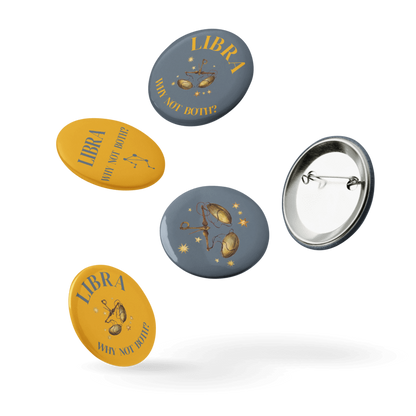 Libra Zodiac Pin Buttons Set of 5
