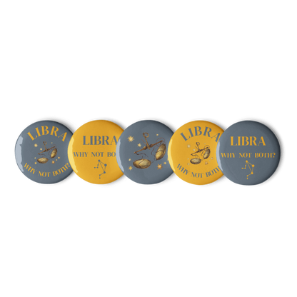 Libra Zodiac Pin Buttons Set of 5