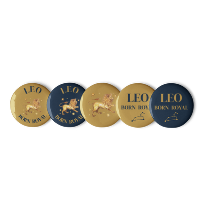 Leo Zodiac Pin Buttons Set of 5