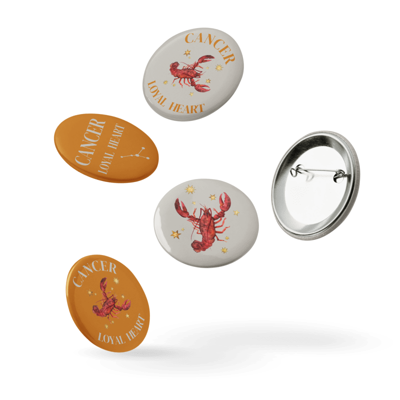 Cancer Zodiac Pin Buttons Set of 5