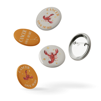 Cancer Zodiac Pin Buttons Set of 5