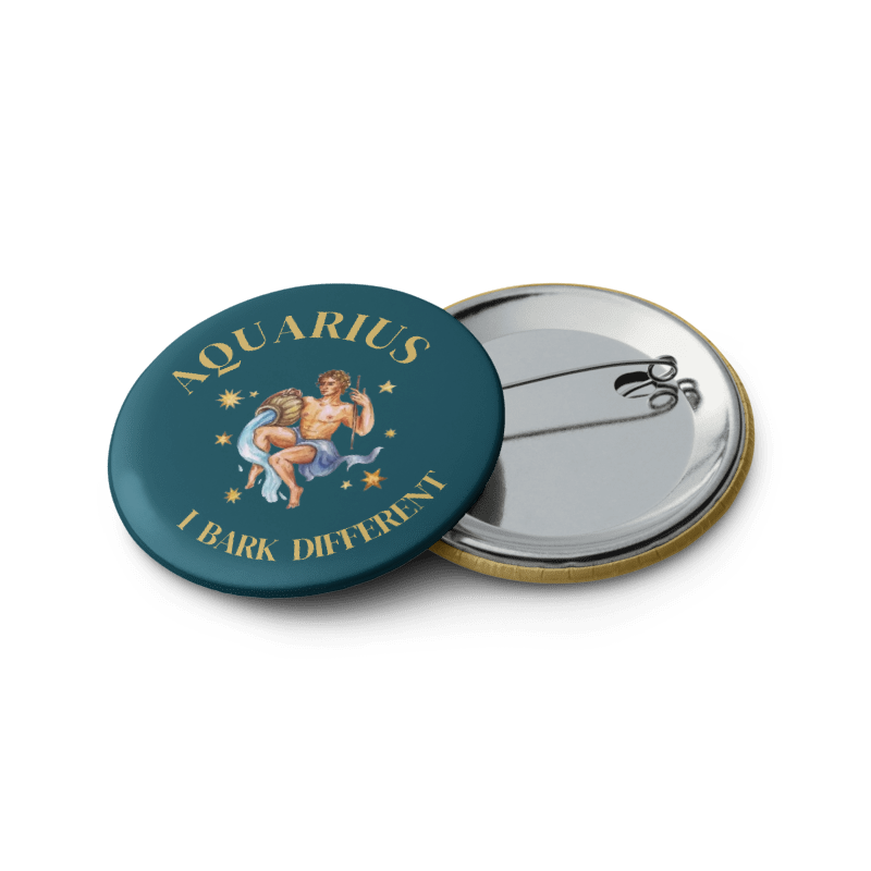 Aquarius Zodiac Pin Buttons Set of 5