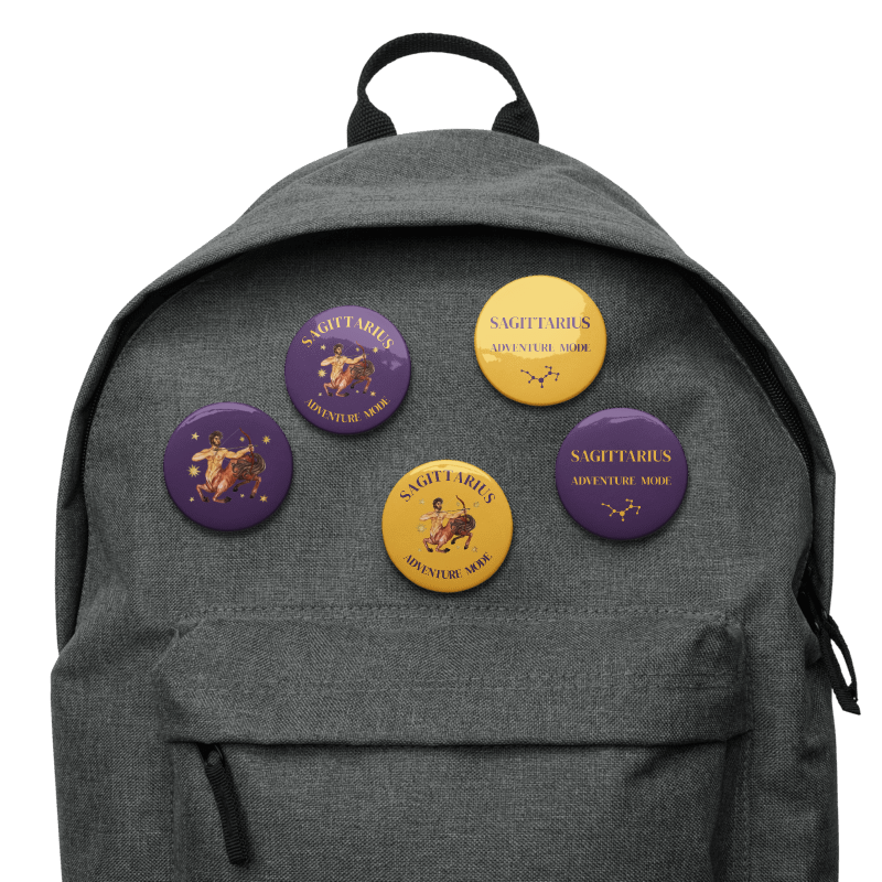 Sagittarius Zodiac Pin Buttons Set of 5