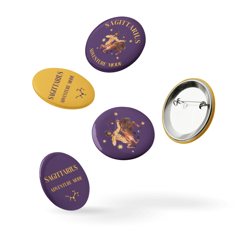 Sagittarius Zodiac Pin Buttons Set of 5