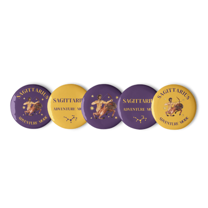 Sagittarius Zodiac Pin Buttons Set of 5
