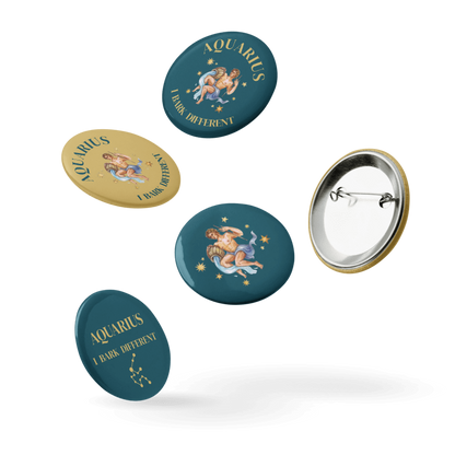 Aquarius Zodiac Pin Buttons Set of 5